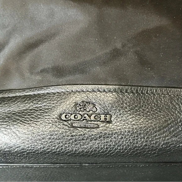 NWT Coach Nylon & Leather Black Tote Handbag F57903 Turnlock Carryall Purse